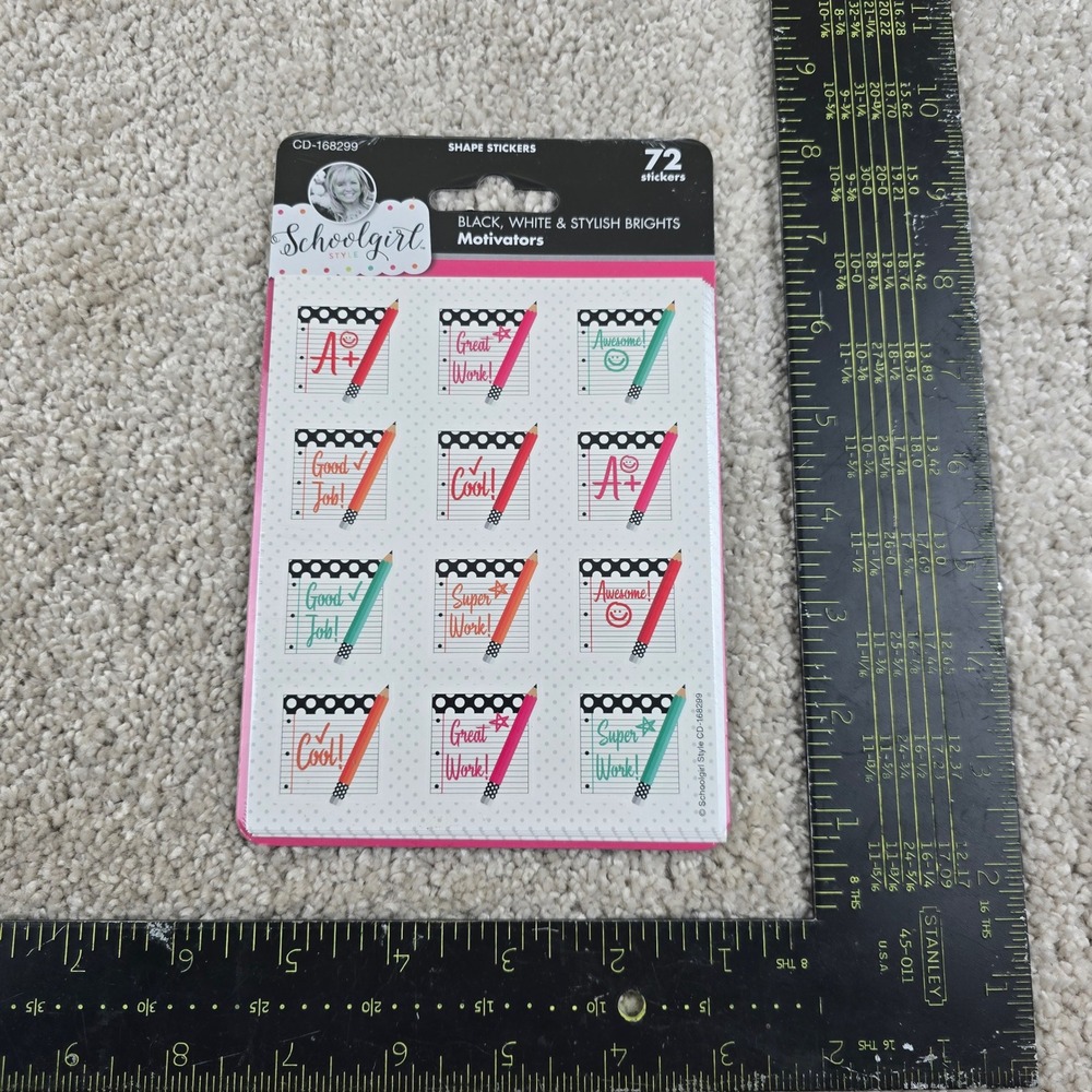 Schoolgirl Style Motivators Shape Stickers Multicolor 72 Count CD-168299